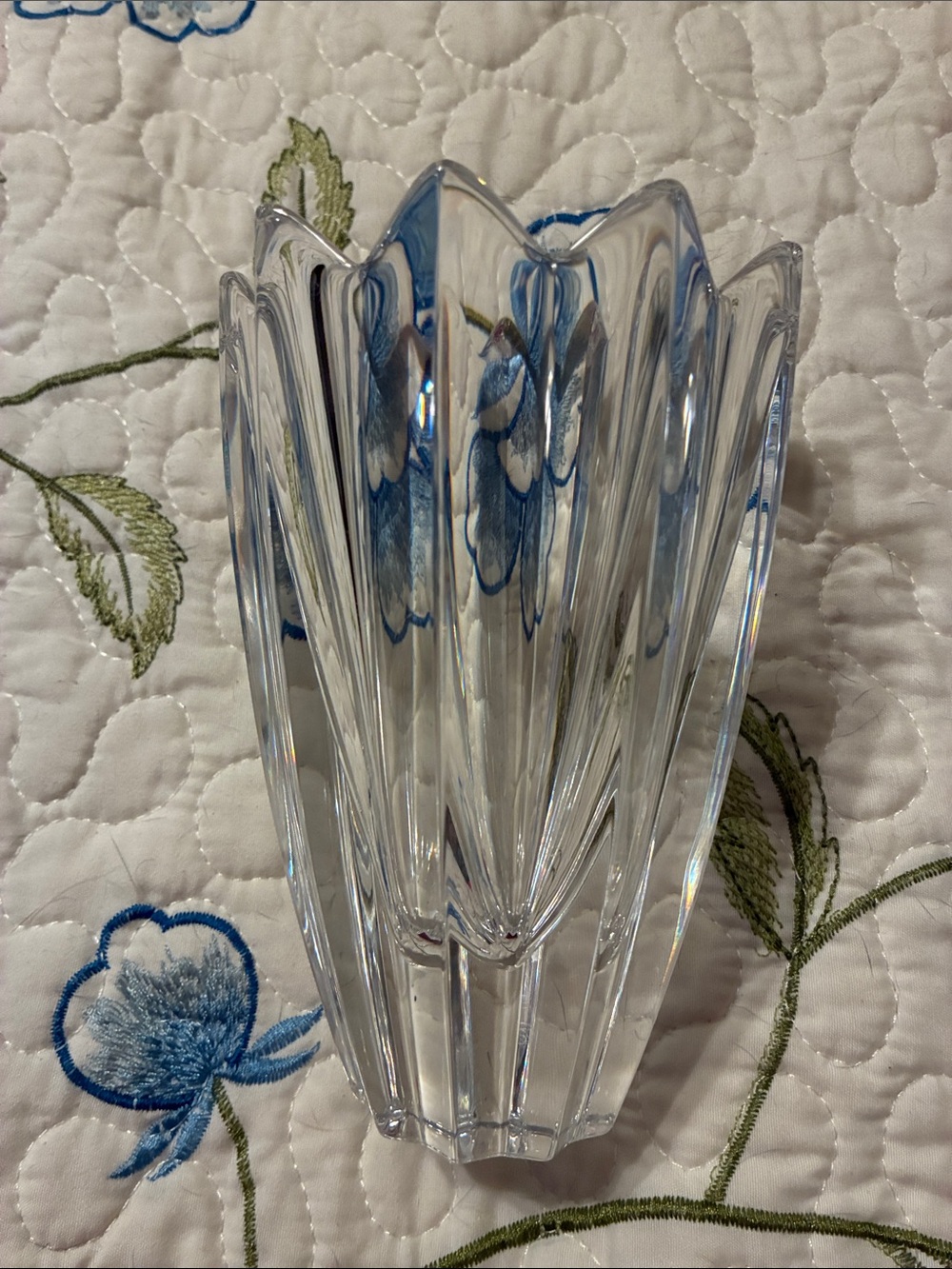Heavy Lead Crystal Glass Tulip Vase - Clear